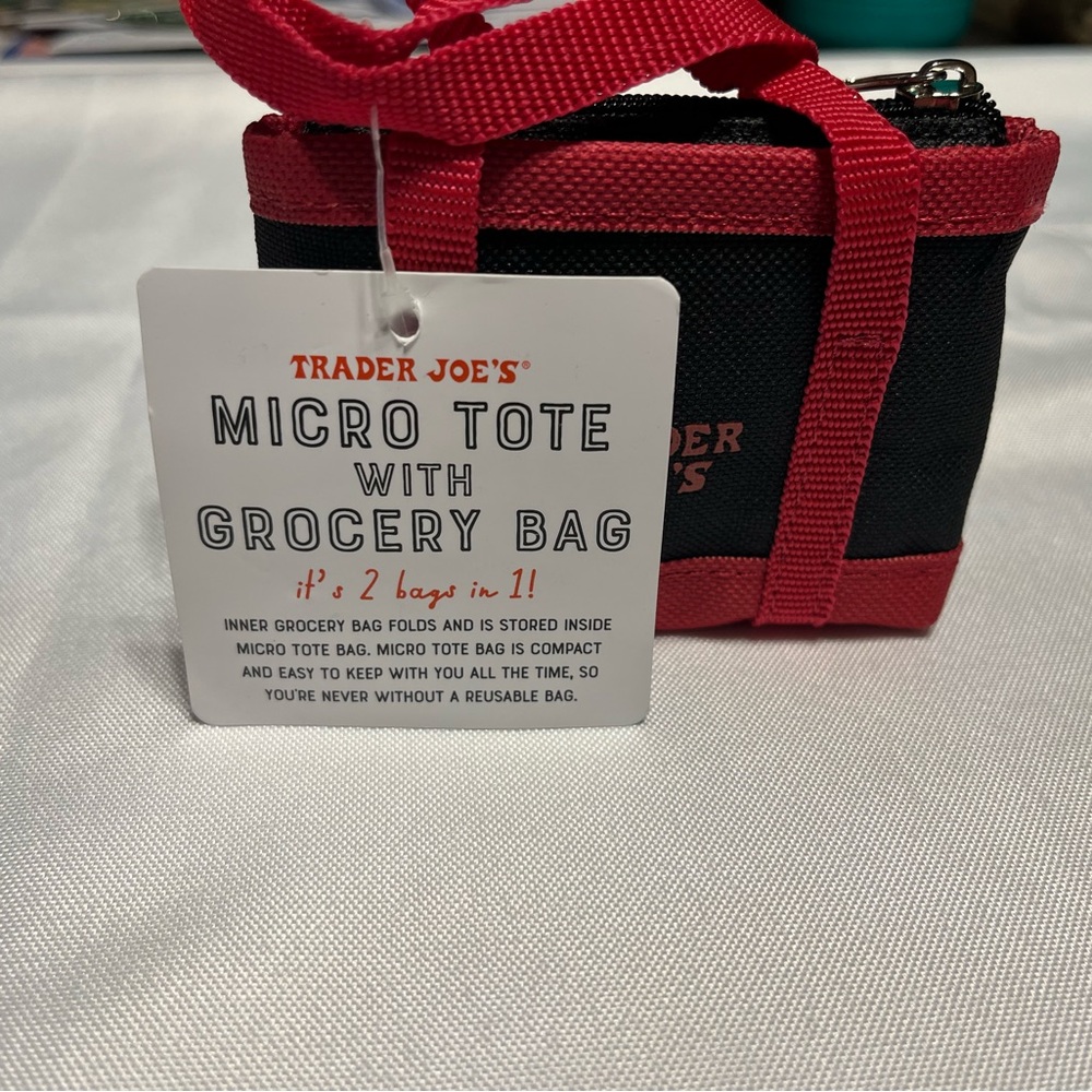 NWT Trader Joes Micro Tote with Grocery Bag